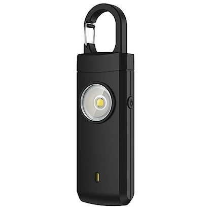 Rechargeable Personal Alarms for Women - Christmas Birthday Gifts for Women, Stocking Stuffers for Teen Girl, Daughter, Safety Keychain Flashlight, Siren Alarm, Travel College Essentials (Black) - color: Black