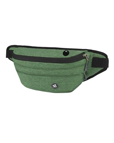 WATERFLY Running Belt Fanny Pack: Runner Marathon Jogging Waist Pack Sport Workout Exercise Fitness Phone Holder Belt for Men Women Jogger Slim Waistband Black - color: Green