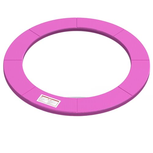 LANGXUN Universal Trampoline Repalcement Safety Pad, 8ft 10ft 12ft 14ft 15ft 16ft Waterproof Surround Spring Foam Cover for Round Frame - color: Pink, size: 14ft