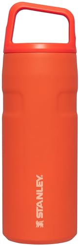 Stanley IceFlow Cap and Carry Water Bottle | Wide Mouth Twist Lid | Lightweight & Leakproof for Travel & Sports | Insulated Stainless Steel | BPA-Free - color: Tigerlily, style: 16 Oz