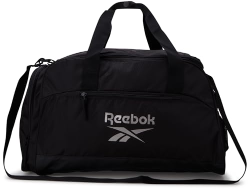 Reebok Lightweight Unisex Carry On Gym Duffle Bag for Men & Women, Sports - color: Hamilton Black/Silver, size: One Size