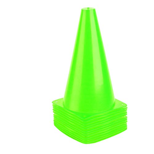 9 Inch Plastic Training Traffic Cones, Sport Cones, Set of 10/12/24 - color: 12 Pack Green
