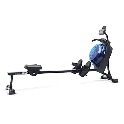 Sunny Health & Fitness Smart Hydro + Magnetic Dual Resistance Water Rower - color: Blue