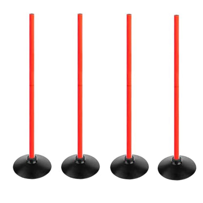 Orange Soccer Agility Poles Set Detachable Sports Trainning Speed Pole Slalom Poles with Rubber Base Sport Traning Equipment - color: Pack of 4, style: 3.3 FT