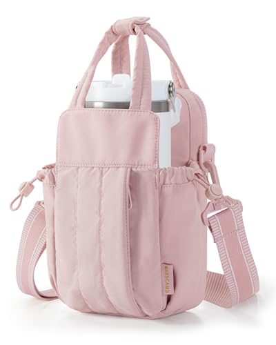 Marscamd Crossbody Water Bottle Holder Bag with RFID for 32 oz - color: Pink