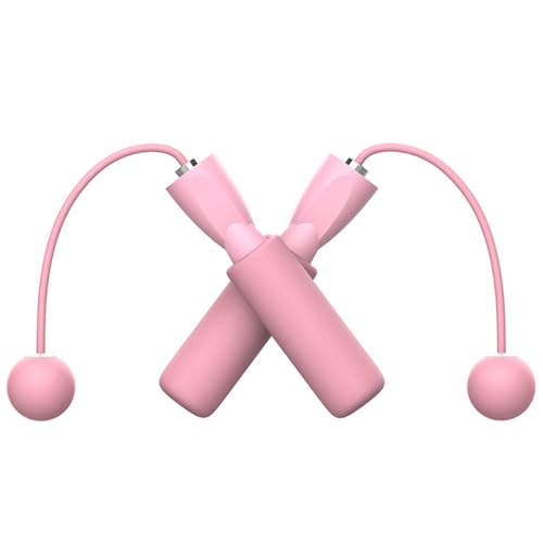 Cordless Jump Rope for Fitness – Weighted Ropeless Skipping Rope with Foam Ball, Tangle-Free Design - color: Pink