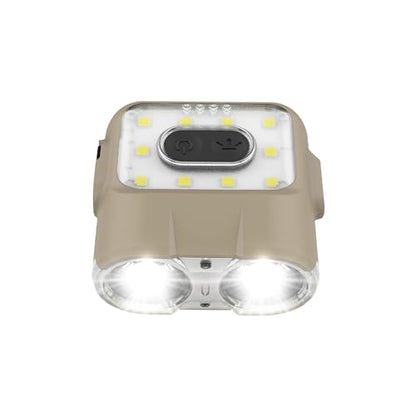 Claymore Capon 120H (Tan) - LED Rechargeable Clip-On Cap Headlamp, Lightweight Hat Light for Camping, Running, Hiking, Emergency & Industrial Use, Waterproof, USB-C, Up to 45 Hours of Battery Life. - color: 120H (Tan)