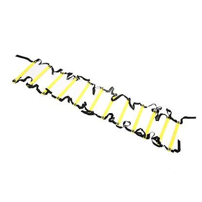 Gonetre Competitive Sports Ladder Football Speed Rope for Training 6M 12RungYellow Athletic Supplies (Yellow)