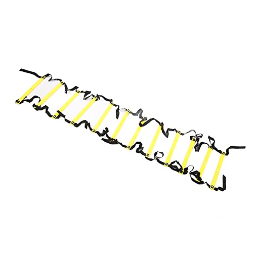 Gonetre Competitive Sports Ladder Football Speed Rope for Training 6M 12RungYellow Athletic Supplies (Yellow)