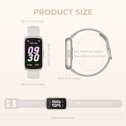 Health Fitness Tracker Smart Watch with 24/7 Heart Rate, Blood Oxygen, Sleep Tracker, Pedometer, 3 Colorful Bands & 3ATM Waterproof Activity Tracker with Step Calorie Counter, Starlight - color: Starlight