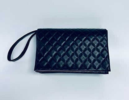 Clutch Purse With Flask (Black), Holds 26 oz (800 ml), Handbag Wine Bag for Women - color: Black