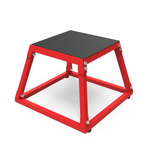 Garvee Steel Plyo Box for Exercise, Plyometric Jumping Box Metal Exercise Step Up Box with Anti-Slip Surface for Home Gym Training,Single and Set - color: Red, size: 12 inch