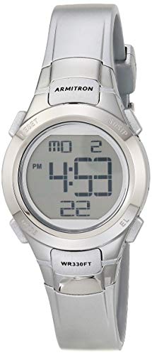 Armitron Sport Women's Digital Chronograph Resin Strap Watch, 45/7012 - color: Silver