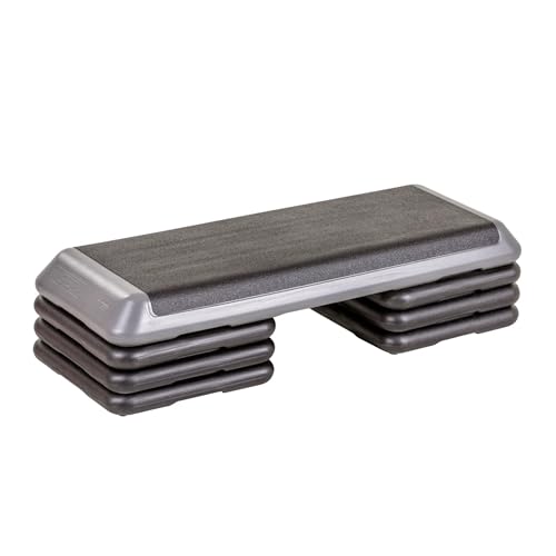 The Step Freestyle Grey Aerobic Platform, Health Club Size Steppers for Exercise - color: Grey, style: 6 Risers