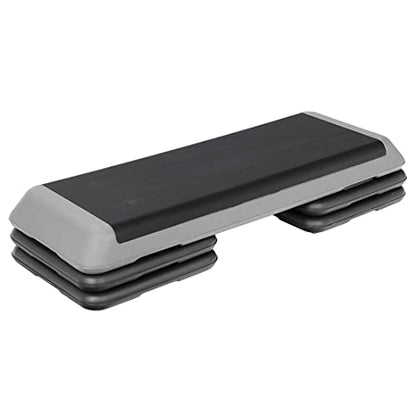 ZenStyle 43" Adjustable Aerobic Stepper Bench with 4/6/8 Inch Risers, Non-Slip Surface for Cardio, Strength Training & Home Fitness Workout - color: Grey