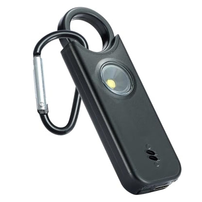 TIPSEAN Personal Safety Alarm - 135dB Ultra Loud Siren with LED Strobe Light, USB-C Rechargeable, Compact Keychain Alarm for Women/Men, Emergency Flashlight & Vibration Alert(Black) - color: Black