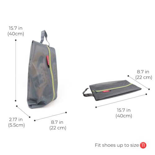 pack all Shoe Bag for Travel, Water-Resistant Shoe Pouch for Sports - color: Grey, style: 2 Pack