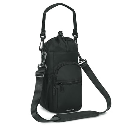 sportsnew 40oz Crossbody Water Bottle Bag for Gym Hiking - color: Black