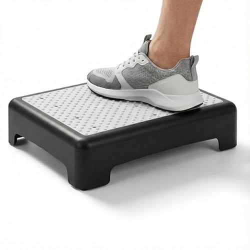 GWNF 3.35" Step Stool, SGS-Tested 600 lb, for Adults & Seniors, Black/Grey - color: Black Grey