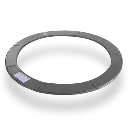 Exacme Trampoline Pad Replacement 16 15 14 13 12 10 8 Foot, Waterproof Safety Spring Cover Round Frame Pad, No Hole for Pole - color: Grey, size: Fit 10FT Frame Only, style: Without Opening Design