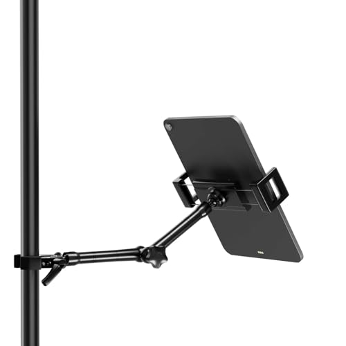 iPad Holder for Mic Stand, 360° Rotating Tablet Mount, 4.7"-13" Devices - size: Long Arm
