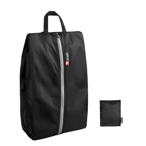 pack all Foldable Shoe Bag for Travel, Dual Pocket Shoe Pouch for Sports - color: Black, size: Foldable-Regular
