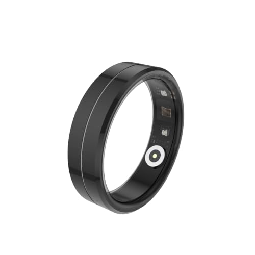 Smart Ring Fitness Tracker for Women Men, 24/7 Health Monitor(Heart Rate/SpO2/HRV/Women Cycle/Sleep) IP68 Waterproof, 4-6 Days Battery, No APP Subscription Fee (iOS/Android) (Black, Size 13) - color: Black, size: Size 13