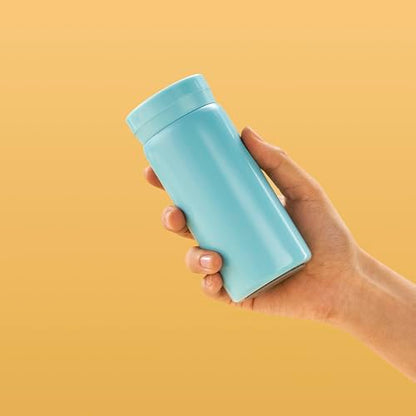 Mini Thermos Cute Water Bottle - 7 oz Tiny Insulated Vacuum 18/10 Stainless Steel Small Flask - Leak Proof & Spill Proof & Keeps Cold and Hot for Drink, Coffee, Tea - Light Blue - color: Light Blue, size: 6.8 Ounces