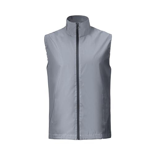 Men's Four Seasons Can Be Used for Outdoor Night Running, Cycling, Night Shiny Vest Couple Sleeveless Jacket - size: Medium