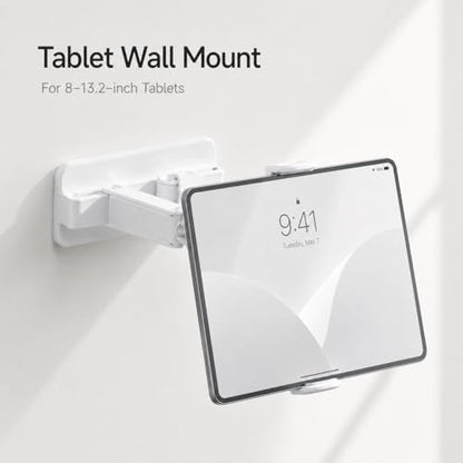 pzoz Tablet Wall Mount, No Drill iPad Holder, 360° Adjustable Mount