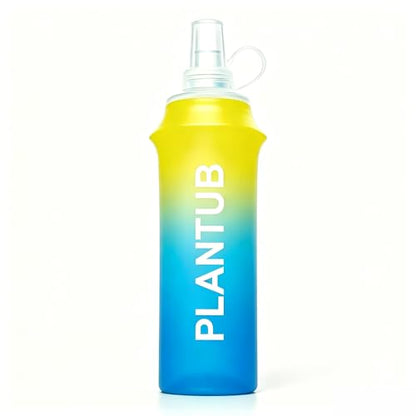 Soft Foldable Water Bottle, Gradient Blue and Pink - color: yellow blue