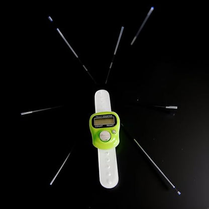 Finger Tally Counter,LED Digital,Clicker Counter,Digital Electronic Tasbeeh Counters,Handheld Number Click Counter,Electronic Counter Tally Counter,Track and Field Lap Counters (Crisp Green)