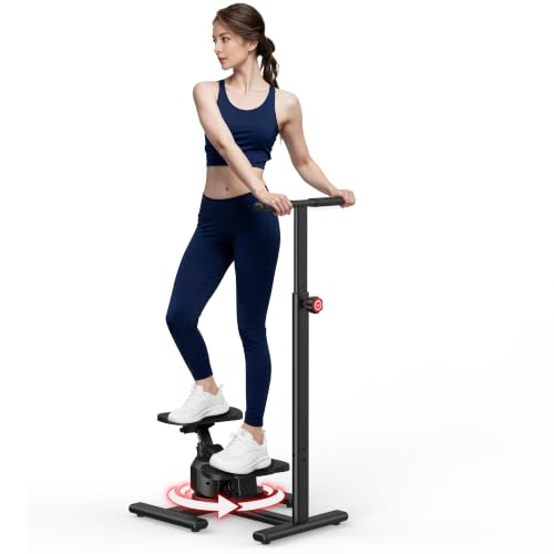 Steppers for Exercise,Twist Stepper Machine with Handlebar, Mini Stepper with 300LBS Loading Capacity,Full Body Cardio Equipment,360° Rotatable Fitness Stepper with LCD Monitor