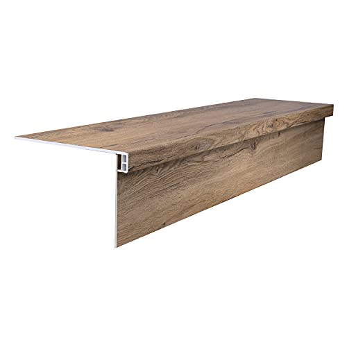 Lucida MaxCore Stair Tread Riser 7.31x48in 28mil 6mm Click Lock LVP - color: Pioneer Oak