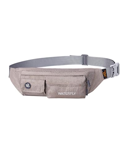 WATERFLY Small Fanny Pack for Women Men, Crossbody Travel Waist Bag - color: khaki