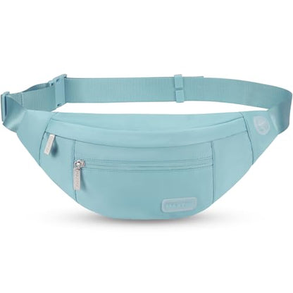 Large Dusty Blue Fanny Pack for Women Crossbody Bag Travel Essential - color: Dusty Blue