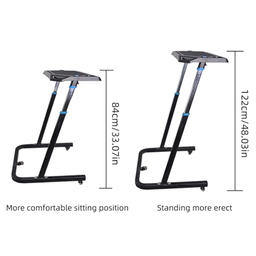 ThinkRider Adjustable Bike Desk - Rolling Laptop Cart for Stationary Bike or Trainer - Exercise While Working or Watching TV Standing Desk