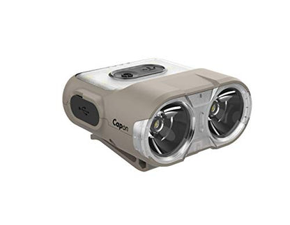 Claymore Capon 120H (Tan) - LED Rechargeable Clip-On Cap Headlamp, Lightweight Hat Light for Camping, Running, Hiking, Emergency & Industrial Use, Waterproof, USB-C, Up to 45 Hours of Battery Life. - color: 120H (Tan)