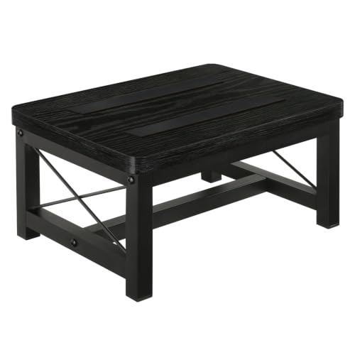 YINMIT Wooden Step Stool for Adults, 8 Inch Bed Step Stool for High Beds - color: Black