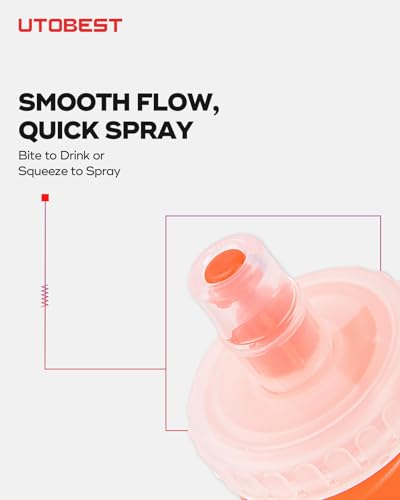 UTOBEST Soft Flask 500ml*2, Collapsible Hydration Water Bottle - color: Orange-500ml*2-40mm