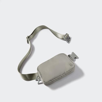 Pander Nylon Fanny Pack for Women, Two-Way Zipper Crossbody Bag - color: Grey Sage