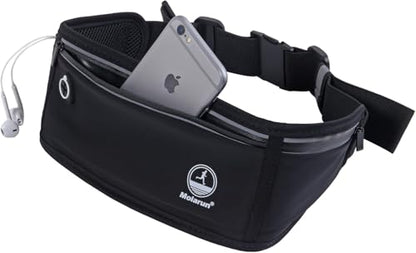 Slim Running Belt Fanny Pack, Phone Holder Waist Pack Money Belt - Black - color: Black