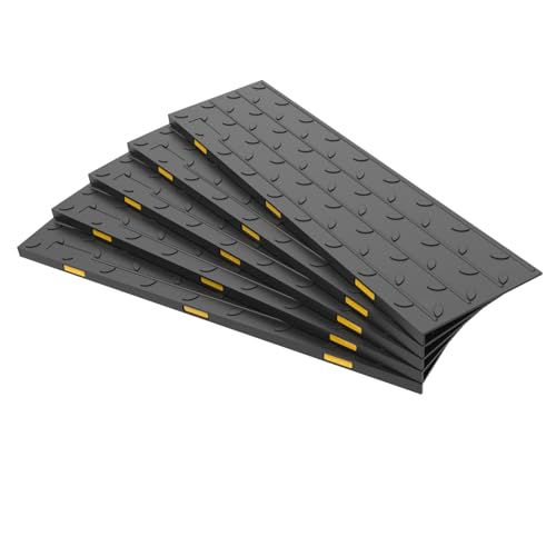 Rubber Stair Treads 36"X10" 5 Pack - Non Slip Outdoor Step Mats