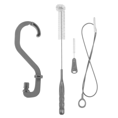 Water Bladder Cleaning Kit, Includes Tube Brushes, Small Bite Valve Brush, Big Brush, Hanger Works with All Hydration Bladders - color: Grey