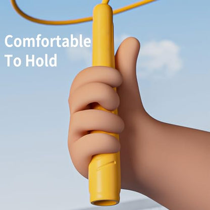 Jump Ropes Kids, Adjustable Children Jump Rope with ABS Handles and PVC Rope for Child Student Toddler - color: Yellow