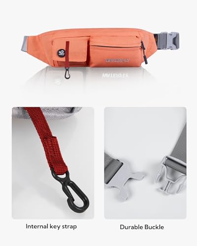 WATERFLY Small Fanny Pack for Women Men, Crossbody Travel Waist Bag Orange - color: Orange