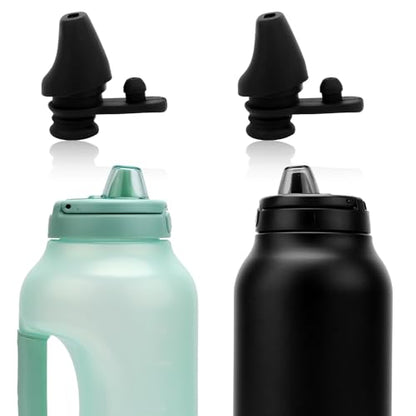 2pcs Bite Valve Replacement for Ello Hydra 64oz Stainless Steel Jug Lid, Silicone Water Bottle Spout Replacement Parts Free BPA Compatible with Ello Hydra 64oz Half Gallon Cap Water Jug (Black)
