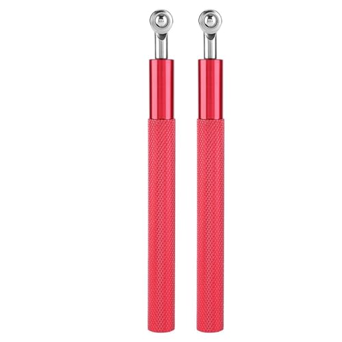 Aluminum Alloy Jump Rope with Ball Bearings – Skipping Rope for Speed Training, Non-Slip Grip and Adjustable PVC Cable - color: Red