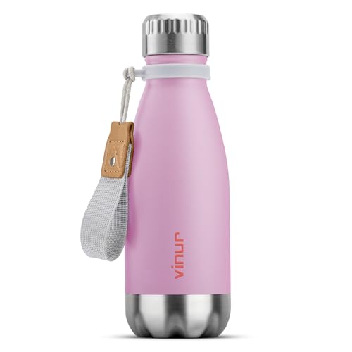Kids Water Bottle-9 oz Leak Proof Insulated Water Bottle for Lunchbox - color: Purple Pink, size: 9 Ounces