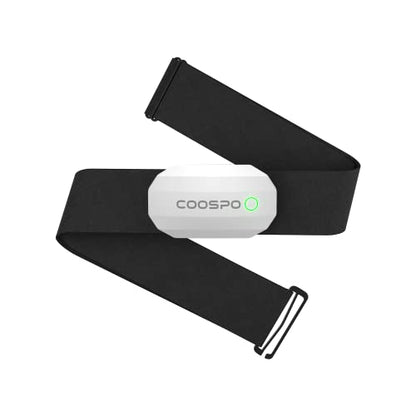 COOSPO Bluetooth Heart Rate Monitor Chest Strap H808S, ANT+ BLE HR Monitor Chest, HRM IP67 Waterproof, 300H Battery Life - color: White